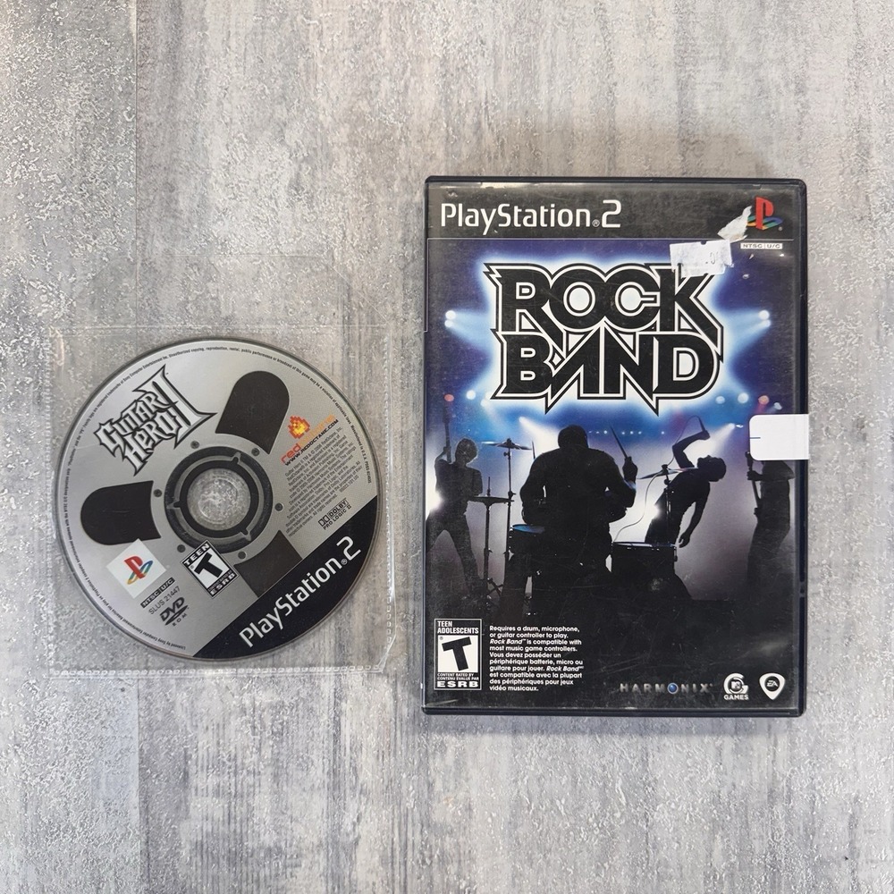 Guitar Hero 2 And Rock Band PlayStation 2 PS2 Video Game Lot